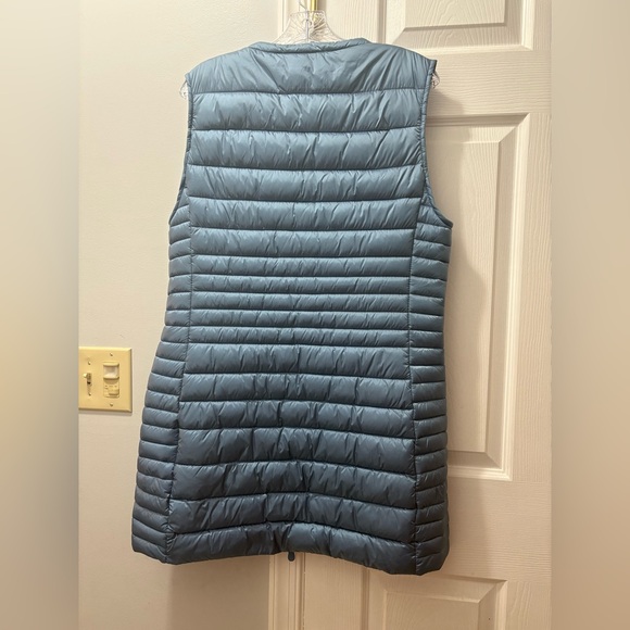 Save The Duck Cindy Long Puffer Vest Size Large Blue - Picture 3 of 8